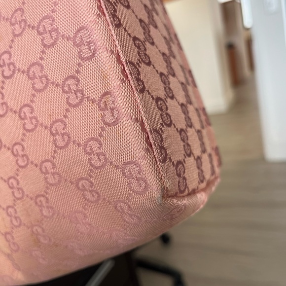 Authentic GUCCI Shoulder HandBag Purse GG Canvas Leather Pink - Picture 4 of 15